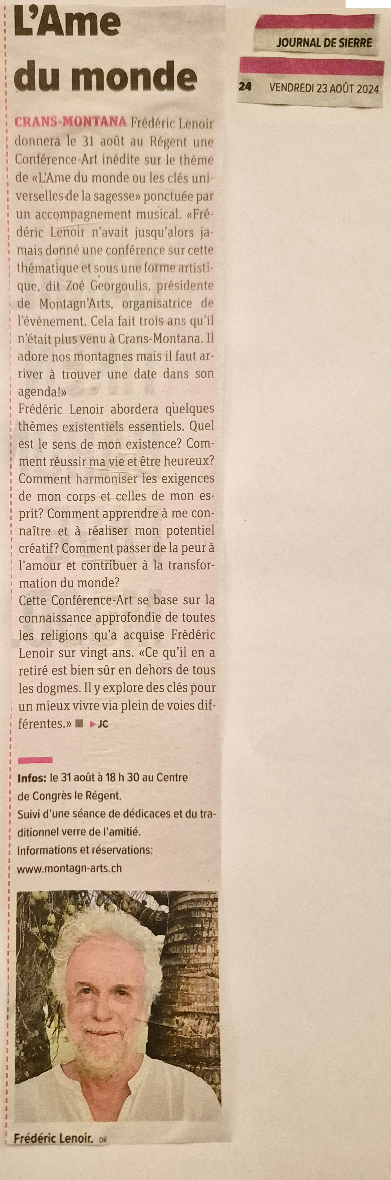 Journal de Sierre LÂme du monde août 2024