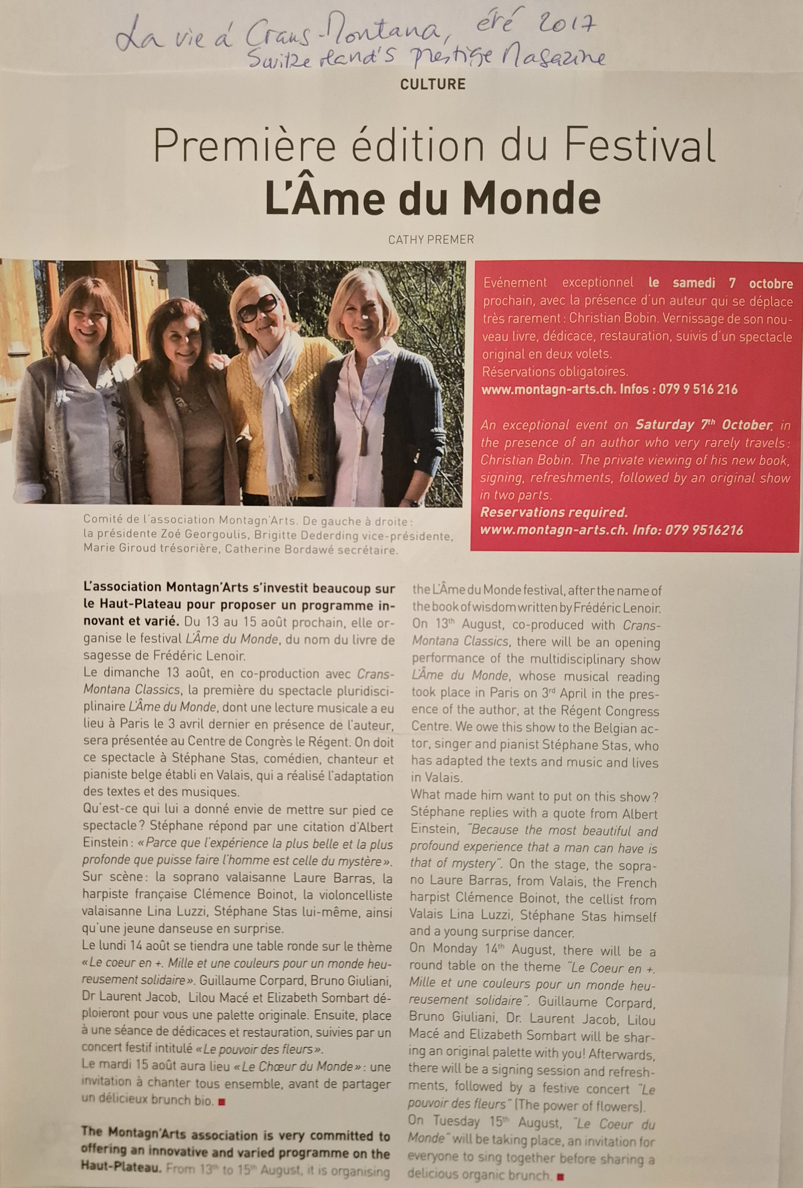 La vie a Crans Montana ete2017